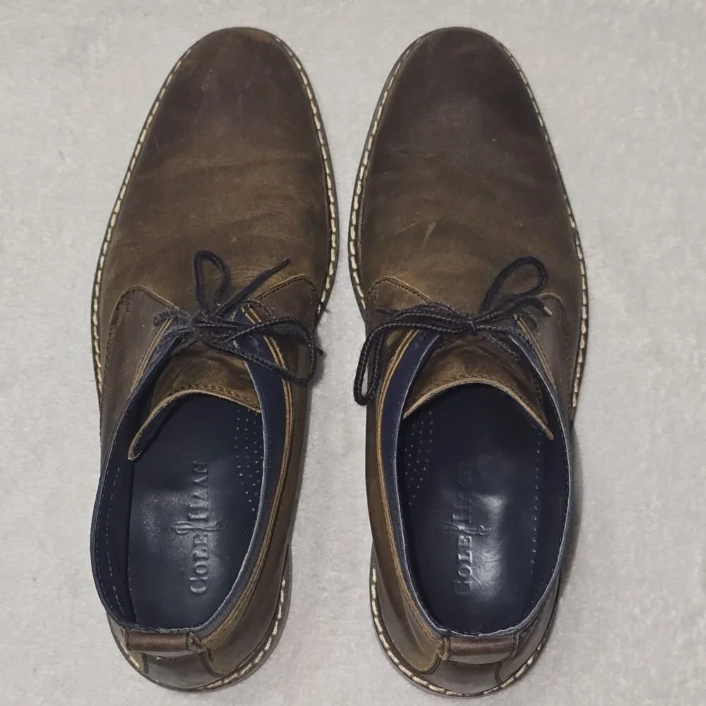 Cole Haan Men's Size 10.5 Colton Chukka Leather Boots Brown Blue Lace Up C11771